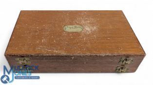 Richard Wheatley double sided wooden Fly Box - empty box, in need of a polish - size #18cm x 30cm