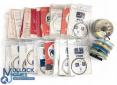 Hardy Leeda unused Leaders and tipped material reels, most looking unused (dozens)