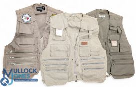 Three Fly Fishing Jackets, 2 made by Pro-Cam-Fis and a Shakespeare - one jacket has had patches