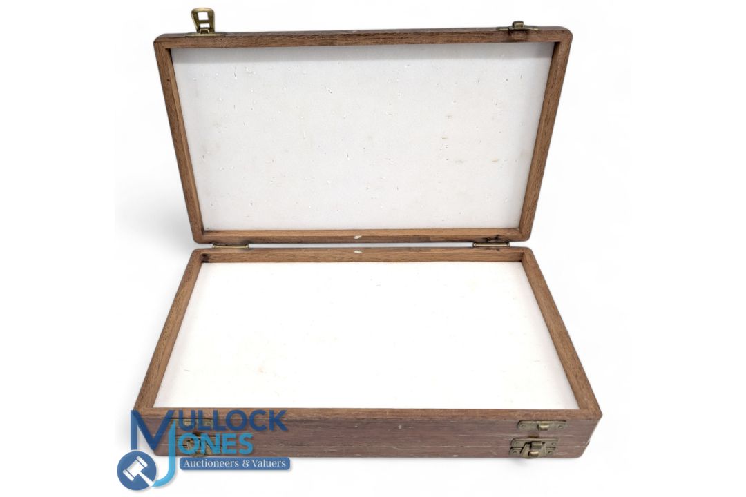 Richard Wheatley double sided wooden Fly Box - empty box, in need of a polish - size #18cm x 30cm - Image 2 of 2