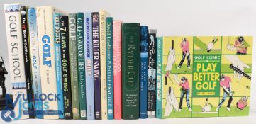17x Hardback Golf Books - Play Better Golf 1993 Beverly Lewis, Swing Like a Pro 1998 Dr Ralph Mann
