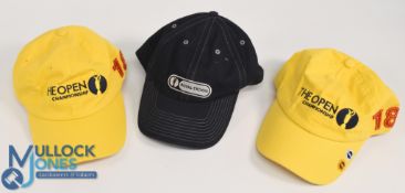 Collection of 3x Open Golf Championship Golf Hats to incl 200 Royal Troon (Todd Hamilton) and 2x