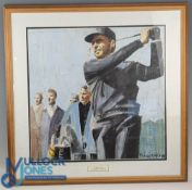 Garry Player 1974 Masters Golf Champion Original Art, by Michael Workman, a large imposing oil and
