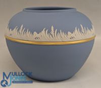 Wedgwood Blue Jasperware Golf Trophy Vase Bowl, 2004 WGC Accenture Match Play Championship,