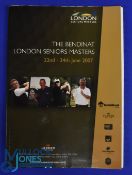 2007 London Seniors Masters Golf Championship signed programme - signed by 13x players to incl Tony