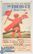 Le Touquet Paris-Plage' Golf travel poster with details of activities to base, with Edouard