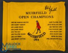 Muirfield Open Championship Golf Past Winners Flag, signed by 2013 Winner P Michelson