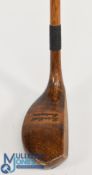 George Gadd of Roehampton stripe top brown stained persimmon mallet head putter with generous rear
