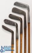 5x Assorted golf clubs to incl Jack White of Sunningdale putting cleek by W Gibson of Kinghorn,