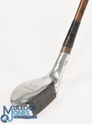 Braddel Patent alloy driver stamped B model to the sole with full leather face insert and ramshorn