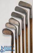 6x Various Tom Stewart golf irons and putters to incl a T Morris, St Andrews smf mashie iron, a T