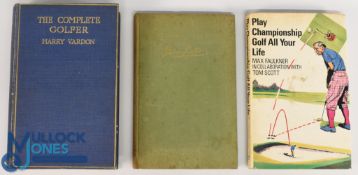 3x Hardback Golf Books - The complete Golfer 1907 8th edition Harry Vardon, My Swing 1952 Henry