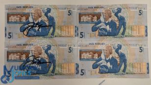Autograph - 2x Jack Nicklaus Commemorative signed Royal Bank of Scotland £5 banknotes - signed in