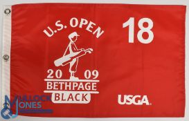 2009 USGA Open Golf Championship Souvenir red and white No.18 Hole Pin Flag - played at Bethpage and