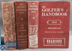 The Golfers Handbook 1934, 1937-1947 illustrated with photographs and advertisements, red cloth