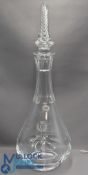 1994 Bells Scottish Open Champions Dinner Glass Golf Decanter, made by Stuart Crystal with an air