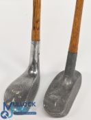 2x Alloy head putters a Schenectady style centre shaft mallet head putter by the Standard Golf Co,
