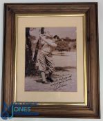 Bobby Jones Facsimile Autograph Print - features Jones in an action pose c1930s, when producing a