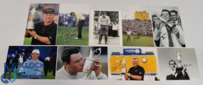 9x British Open Golf Championship Winner Photographs - Mark O'Mara, Nick Faldo, Bob Charles,