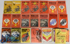 Wimbledon Speedway programmes - 1947 x1, 1948 x2, 1950 x6, 1951 x18, 1952 x12, 1953 x8, 1954 x15,