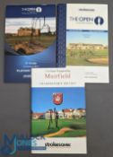 2002-2010 three signed Strokesavers Championship Edition Booklets - to include Muirfield 2002