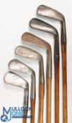 6x Assorted smooth faced irons to incl Alex Patrick lofting iron, Gibson mid iron, another by Forgan