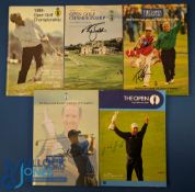 1979-2008 5x The Open Golf Programmes, all signed, with examples of 1979 winner Jack Nicklaus,