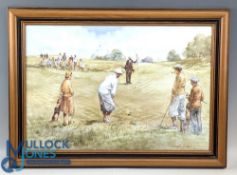 Douglas E West Golfing Golf Print, well framed - size #48cm 66cm