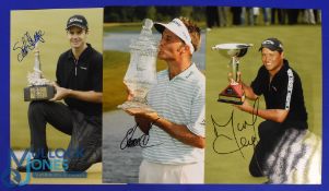 3x Australian/New Zealand Golf Players Winners signed press colour photographs - to incl Michael