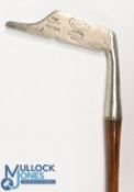 Rare 'UOT' putter stamped F Cleg in rustless metal with the long snout topline still intact and a