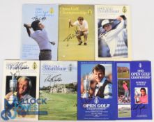 7x Winners Signed Open Golf Championship Programmes to include 3x Nick Faldo programmes of 1987 St