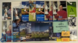 1995-2015 The Open Golf Programmes, Tickets, Fobs and Marshall Arm Band, with programmes of 1995,
