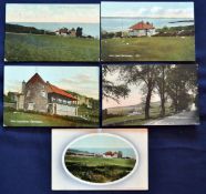 Interesting collection of Portishead (Defunct/Missing Links) coloured golfing postcards (5) in
