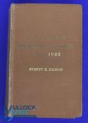Rebound John Wisden's Cricketers Almanack 1922 - hardback in good condition with a small worn edge