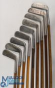 9x Assorted bright metal putters incl straight blade with crown mark, 2x Ben Sayers gruvsol model
