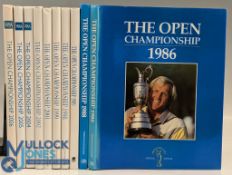 1986-2006 The Open Championship Annuals, a part run of books to include 1986, 88, 89, 98, 99,