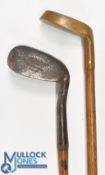2x Interesting clubs a small brass mallet head in the ZoZo style with central metal face insert (