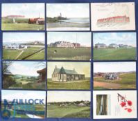 Collection of St Andrews Golf Links coloured postcards (9) to include various views of The Old