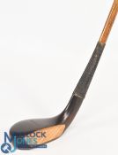 c1895 R Simpson of Carnoustie scare neck late long nose dark stained putter clearly stamped to the