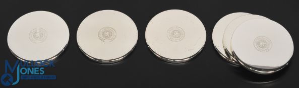 Rangers Football Club (Glasgow) set of 6x Aquascutum Silver Plated Drink Coasters each engraved with