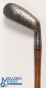 A G Spalding & Bros 'spring faced' mid iron with bore thro hosel, faint maker's details to rounded