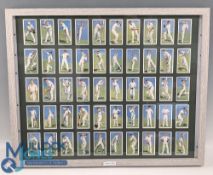 John Player 1930 Cricket Cigarette Cards full set of 50, mounted and framed loose, in good clean