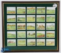 Wills Cigarette Cards - Golfing 1924: full set of 1-25 large size, framed