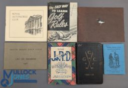 Period Golf Club Members Books and Score Books: to include an early Winter Duncan golf scoring