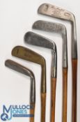 5x Assorted putters to incl a Gem model stamped 100, wry neck, Ben Sayers North Berwick Benny, and a