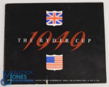 1949 The Ryder Cup Golf Programme at Ganton, Sep 16 and 17, Ben Hogan's team winning the match 7-