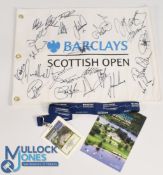 2009 Barclays Scottish Open Golf Championship multiple winners signed pin flag, season ticket and