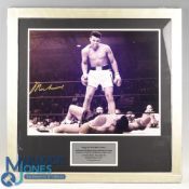 Muhammad Ali (1942-2016) (Signed) Boxing Print - depicting Ali defeating Sonny Liston to retain