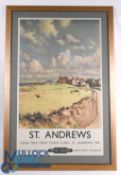 St Andrews Golf British Railways Travel Poster, guide free from town clerk St Andrews a modern