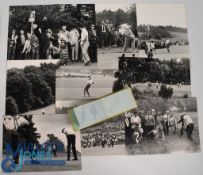 Collection of 1968 British Dunlop Masters Golf Tournament black and white press photographs and an